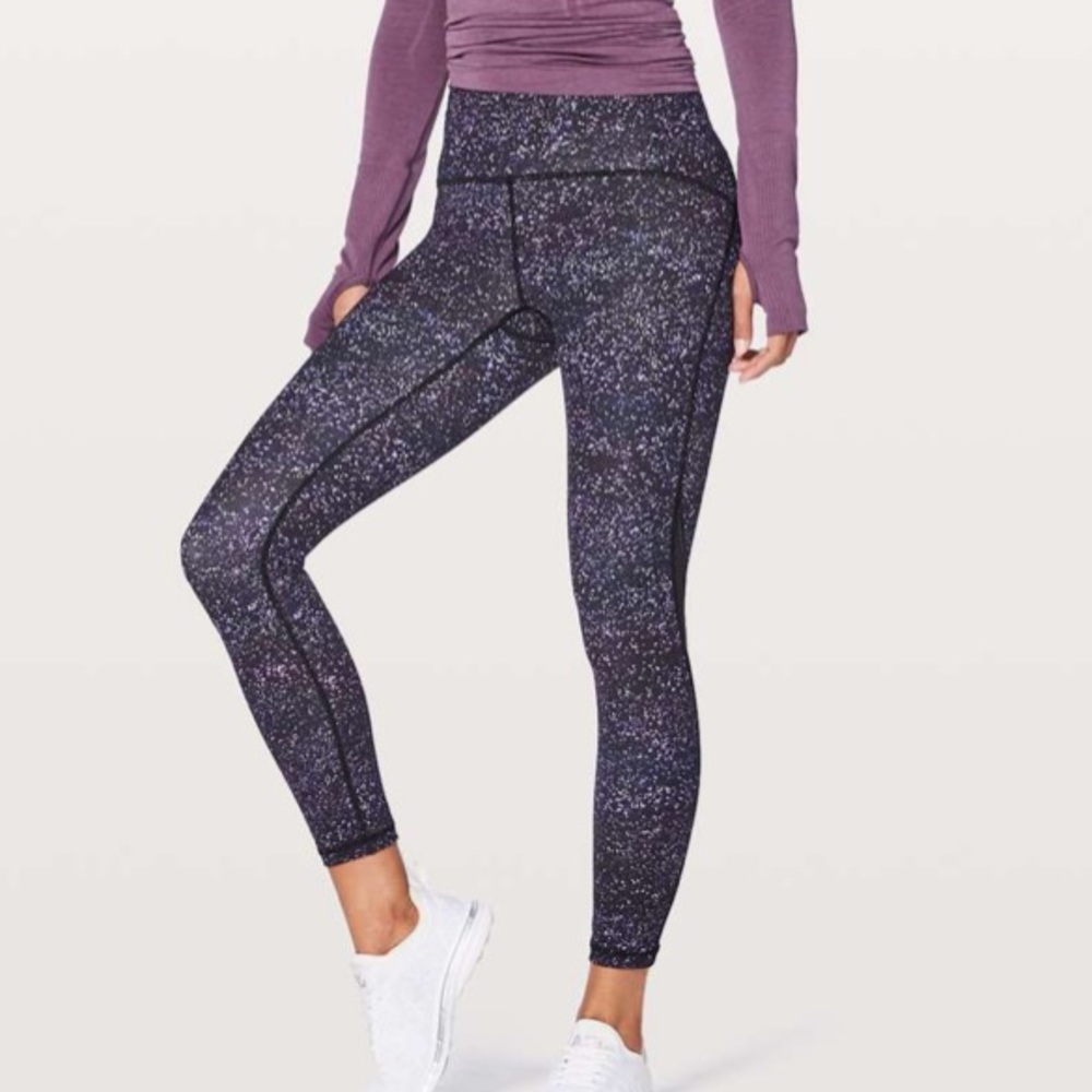 lululemon athletica Black Purple Speckle High-Rise Leggings